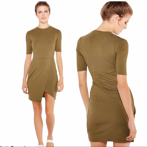 Top Shop Wrap Front Mini Dress Green Size 2